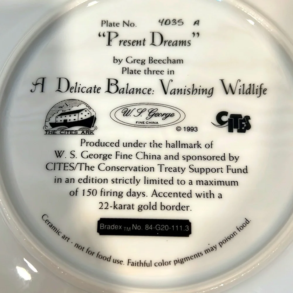 Vintage 1993 Greg Beecham. Present Dreams. A Delicate Balance:Vanishing Wikdlife
